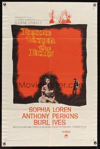 8h263 DESIRE UNDER THE ELMS 1sh '58 sexy Sophia Loren, Anthony Perkins, from Eugene O'Neill play!