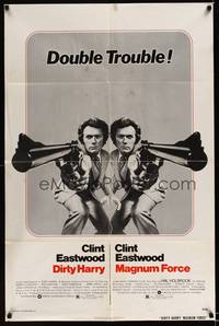 8h281 DIRTY HARRY/MAGNUM FORCE 1sh '75 Clint Eastwood, double trouble!