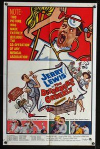 8h283 DISORDERLY ORDERLY 1sh '65 artwork of wackiest hospital nurse Jerry Lewis!