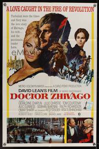 8h287 DOCTOR ZHIVAGO 1sh '65 Omar Sharif, Julie Christie, David Lean English epic, Terpning art!