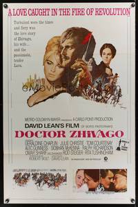 8h289 DOCTOR ZHIVAGO 1sh R74 Omar Sharif, Julie Christie, David Lean English epic, Terpning art!
