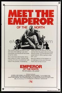 8h325 EMPEROR OF THE NORTH POLE 1sh '73 Lee Marvin, Ernest Borgnine, cool image!