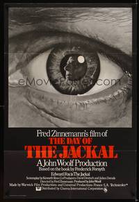 8h250 DAY OF THE JACKAL English 1sh '73 Fred Zinnemann assassination classic, killer Edward Fox!