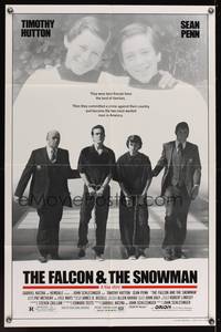 8h342 FALCON & THE SNOWMAN 1sh '85 Sean Penn, Timothy Hutton, John Schlesigner directed!