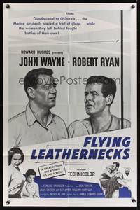 8h370 FLYING LEATHERNECKS military 1sh R60s art of air-devils John Wayne & Robert Ryan, Hughes!
