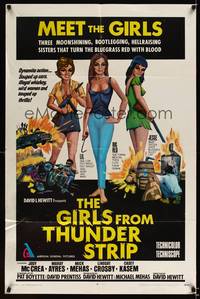 8h411 GIRLS FROM THUNDER STRIP 1sh '70 sexy bootleggers, they turn the bluegrass red with blood!