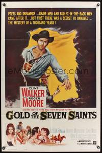 8h420 GOLD OF THE SEVEN SAINTS 1sh '61 Clint Walker, Roger Moore, the mystery of a thousand years!