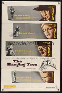 8h448 HANGING TREE 1sh '59 cool portraits of Gary Cooper, Maria Schell & Karl Malden!