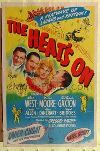 8h466 HEAT'S ON 1sh '43 Mae West musical comedy, Victor Moore, a heatwave of laughs & rhythm!