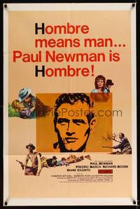 8h485 HOMBRE 1sh '66 Paul Newman, Martin Ritt, Fredric March, it means man!