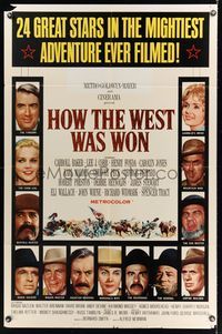 8h502 HOW THE WEST WAS WON 1sh '64 John Ford epic, Debbie Reynolds, Gregory Peck & all-star cast!