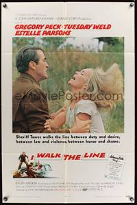 8h522 I WALK THE LINE 1sh '70 Gregory Peck, Tuesday Weld, John Frankenheimer