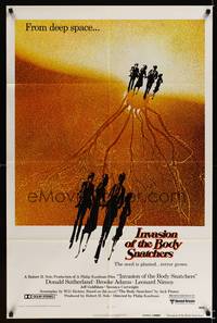 8h537 INVASION OF THE BODY SNATCHERS advance 1sh '78 Kaufman classic remake of space invaders!