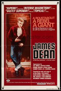 8h549 JAMES DEAN: THE FIRST AMERICAN TEENAGER 1sh '76 at 18 he became a man, at 24 a legend!