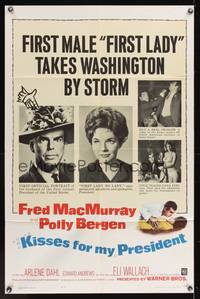 8h568 KISSES FOR MY PRESIDENT 1sh '64 Fred MacMurray, Polly Bergen, is America prepared!