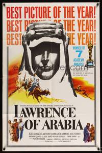 8h585 LAWRENCE OF ARABIA style D 1sh '62 David Lean classic starring Peter O'Toole!