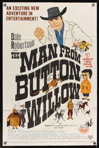 8h618 MAN FROM BUTTON WILLOW 1sh '64 Dale Robertson in musical animated western cartoon!