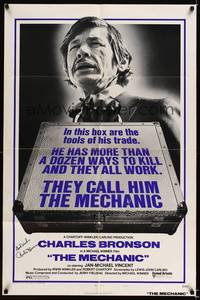 8h640 MECHANIC style A signed 1sh '72 by Charles Bronson, he has more than a dozen ways to kill!