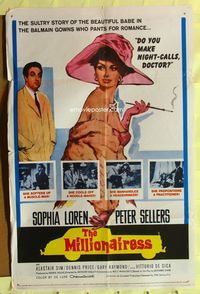 8h650 MILLIONAIRESS 1sh '60 beautiful Sophia Loren is the richest girl in the world, Peter Sellers