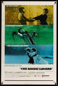 8h675 MUSIC LOVERS signed 1sh '71 by Glenda Jackson, directed by Ken Russell, Richard Chamberlain!