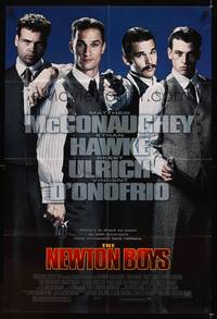 8h686 NEWTON BOYS signed 1sh '98 by Matthew McConaughey, cool image of young gangsters!