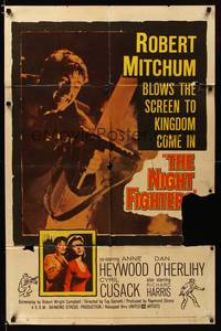 8h688 NIGHT FIGHTERS 1sh '60 Robert Mitchum blows the screen to kingdom come!