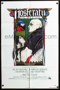 8h700 NOSFERATU THE VAMPYRE 1sh '79 Werner Herzog, Palladini art of vampire Klaus Kinski!
