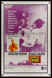 8h705 NUMBER ONE 1sh '69 alcoholic football player Charlton Heston has nowhere to go but down!