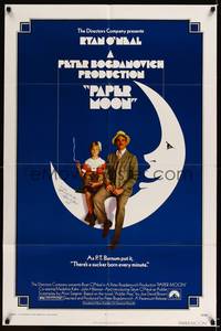 8h723 PAPER MOON signed 1sh '73 by Tatum O'Neal, great image with dad Ryan O'Neal!