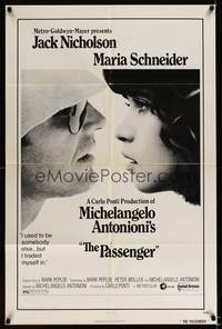 8h725 PASSENGER 1sh '75 Michelangelo Antonioni, c/u of Jack Nicholson & Maria Schneider!