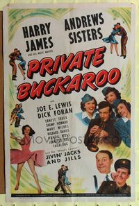 8h747 PRIVATE BUCKAROO 1sh '42 Harry James playing trumpet with the Andrews Sisters!