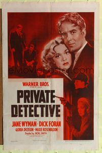 8h748 PRIVATE DETECTIVE 1sh '39 Jane Wyman, Dick Foran, Gloria Dickson!