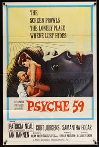 8h751 PSYCHE 59 1sh '64 Curt Jurgens has an insatiable longing for beautiful Samantha Eggar!