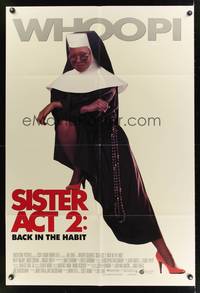 8h839 SISTER ACT 2 1sh '93 full-length image of Whoopi Goldberg as a nun, back in the habit!