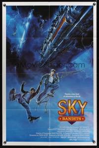 8h844 SKY BANDITS 1sh '86 Scott McGinnis, Jeff Osterhage, wild artwork of zeppelin!