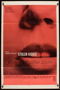 8h869 STOLEN KISSES 1sh '69 Francois Truffaut's Baisers Voles, sexy lips image!