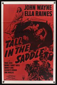 8h896 TALL IN THE SADDLE military 1sh R57 great images of John Wayne & pretty Ella Raines!