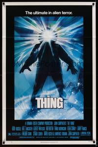 8h911 THING 1sh '82 John Carpenter, cool sci-fi horror art, the ultimate in alien terror!