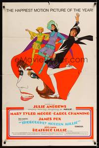 8h916 THOROUGHLY MODERN MILLIE 1sh '67 Bob Peak art of singing & dancing Julie Andrews!