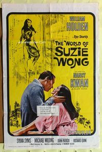 8h989 WORLD OF SUZIE WONG 1sh '60 William Holden was the first man that Nancy Kwan ever loved!