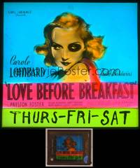 8k050 LOVE BEFORE BREAKFAST glass slide '36 most classic close up of Carole Lombard w/black eye!