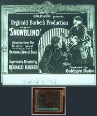 8k064 SNOWBLIND glass slide '21 Mary Alden is blinded, from Katharine Newlin Burt novel!