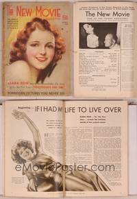 8k073 NEW MOVIE MAGAZINE magazine April 1932, art of pretty Janet Gaynor by Charles Sheldon!