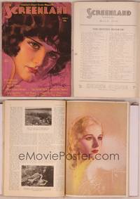 8k078 SCREENLAND magazine March 1930, super close up art of Evelyn Brent by Rolf Armstrong!