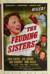 8m101 BURY ME DEAD 1sh '47 Cathy O'Donnell film noir, the Feuding Sisters!