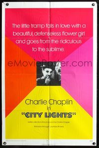 8m132 CITY LIGHTS 1sh R72 Charlie Chaplin goes from the ridiculous to the sublime!