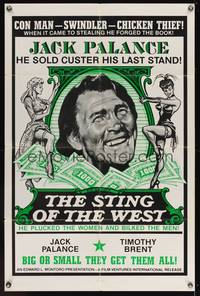 8m151 CON MEN 1sh '74 Jack Palance sold Custer his last stand, The Sting of the West!