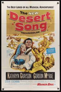 8m173 DESERT SONG 1sh '53 artwork of Gordon McRae holding sexy Kathryn Grayson!