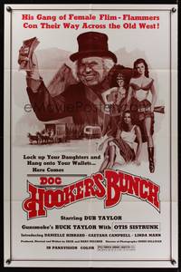 8m183 DOC HOOKER'S BUNCH 1sh '76 Dub Taylor & his gang of sexy female film-flammers!