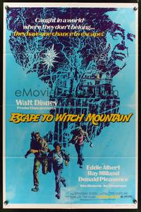 8m222 ESCAPE TO WITCH MOUNTAIN 1sh '75 Disney, they're in a world where they don't belong!